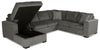 Made in Canada Legend 3-Piece Left-Facing Chenille Fabric Sleeper Sectional with Storage Chaise - Pewter Brown | Sofa-lit sectionnel de gauche Legend 3 pièces fabriqué au Canada en tissu de chenille avec fauteuil long de rangement - brun étain