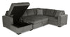 Made in Canada Legend 3-Piece Left-Facing Chenille Fabric Sleeper Sectional with Storage Chaise - Pewter Brown | Sofa-lit sectionnel de gauche Legend 3 pièces fabriqué au Canada en tissu de chenille avec fauteuil long de rangement - brun étain