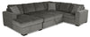 Made in Canada Legend 3-Piece Left-Facing Chenille Fabric Sleeper Sectional with Storage Chaise - Pewter Brown | Sofa-lit sectionnel de gauche Legend 3 pièces fabriqué au Canada en tissu de chenille avec fauteuil long de rangement - brun étain