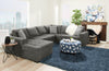 Made in Canada Legend 3-Piece Left-Facing Chenille Fabric Sleeper Sectional with Storage Chaise - Pewter Brown | Sofa-lit sectionnel de gauche Legend 3 pièces fabriqué au Canada en tissu de chenille avec fauteuil long de rangement - brun étain
