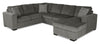Made in Canada Legend 3-Piece Right-Facing Chenille Fabric Sleeper Sectional with Storage Chaise - Pewter Brown | Sofa-lit sectionnel de droite Legend 3 pièces fabriqué au Canada en tissu de chenille avec fauteuil long de rangement - brun étain