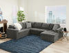 Made in Canada Legend 3-Piece Right-Facing Chenille Fabric Sleeper Sectional with Storage Chaise - Pewter Brown | Sofa-lit sectionnel de droite Legend 3 pièces fabriqué au Canada en tissu de chenille avec fauteuil long de rangement - brun étain