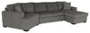 Made in Canada Legend 3-Piece Left-Facing Chenille Fabric Cuddler Sleeper Sectional with Chaise - Pewter Brown | Sofa-lit sectionnel enveloppant de gauche Legend 3 pièces fabriqué au Canada en tissu de chenille avec fauteuil long - brun étain