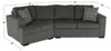 Made in Canada Legend 2-Piece Left-Facing Chenille Fabric Cuddler Sectional - Pewter Brown | Sofa sectionnel de gauche Legend 2 pièces fabriqué au Canada en tissu de chenille avec fauteuil enveloppant - brun étain