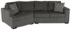 Made in Canada Legend 2-Piece Left-Facing Chenille Fabric Cuddler Sectional - Pewter Brown | Sofa sectionnel de gauche Legend 2 pièces fabriqué au Canada en tissu de chenille avec fauteuil enveloppant - brun étain