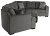 Made in Canada Legend 4-Piece Left-Facing Chenille Fabric Cuddler Sleeper Sectional with Chaise - Pewter Brown | Sofa-lit sectionnel enveloppant de gauche Legend 4 pièces fabriqué au Canada en tissu de chenille avec fauteuil long - brun étain