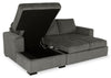 Made in Canada Legend 2-Piece Left-Facing Chenille Fabric Sleeper Sectional with Storage Chaise - Pewter Brown | Sofa-lit sectionnel de gauche Legend 2 pièces fabriqué au Canada en tissu de chenille avec fauteuil long de rangement - brun étain