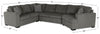 Made in Canada Legend 3-Piece Right-Facing Chenille Fabric Cuddler Sleeper Sectional - Pewter Brown | Sofa-lit sectionnel de droite Legend 3 pièces fabriqué au Canada en tissu de chenille avec fauteuil enveloppant - brun étain