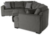 Made in Canada Legend 3-Piece Right-Facing Chenille Fabric Cuddler Sleeper Sectional - Pewter Brown | Sofa-lit sectionnel de droite Legend 3 pièces fabriqué au Canada en tissu de chenille avec fauteuil enveloppant - brun étain