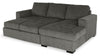 Made in Canada Legend 2-Piece Right-Facing Chenille Fabric Sleeper Sectional with Storage Chaise - Pewter Brown | Sofa-lit sectionnel de droite Legend 2 pièces fabriqué au Canada en tissu de chenille avec fauteuil long de rangement - brun étain