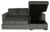 Made in Canada Legend 2-Piece Right-Facing Chenille Fabric Sleeper Sectional with Storage Chaise - Pewter Brown | Sofa-lit sectionnel de droite Legend 2 pièces fabriqué au Canada en tissu de chenille avec fauteuil long de rangement - brun étain