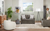 Made in Canada Lennox 57" Chenille Fabric Loveseat with Reversible Cushions and Accent Pillows - Grey | Causeuse Lennox de 57 po fabriquée au Canada en tissu de chenille avec coussins réversibles et coussins décoratifs - grise