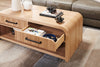 Lenore 48” Modern Coffee Table with Storage, Shelf and Casters - Natural | Table à café moderne Lenore de 48 po avec rangement, tablette et roulettes - naturelle