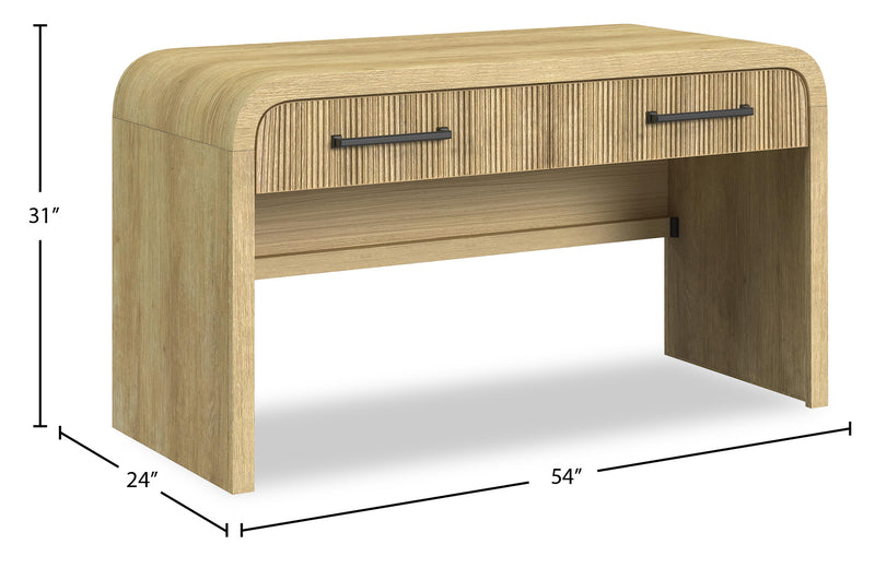 Scott Living Lenore 54” Modern Desk with Storage - Natural