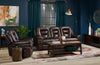 Leo 87.5" Leather-Look Fabric Reclining Sofa - Walnut Brown  | Sofa inclinable Leo de 87,5 po en tissu d’apparence cuir - brun noyer