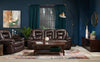 Leo 87.5" Leather-Look Fabric Reclining Sofa - Walnut Brown  | Sofa inclinable Leo de 87,5 po en tissu d’apparence cuir - brun noyer