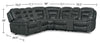 Leo 7-Piece Leather-Look Fabric Power Reclining Sectional with Storage Consoles and Cupholders - Grey | Sofa sectionnel à inclinaison électrique Leo 7 pièces en tissu d’apparence cuir avec consoles de rangement et porte-gobelets - gris