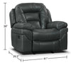 Leo 41" Leather-Look Fabric Rocker Reclining Chair - Grey | Fauteuil berçant et inclinable Leo de 41 po en tissu d’apparence cuir - gris