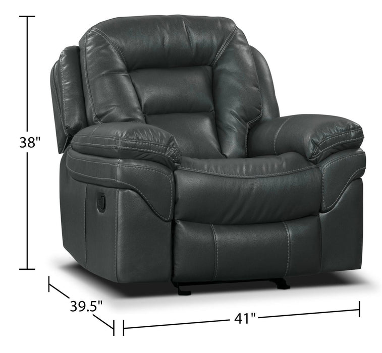 Leo 41\" Leather-Look Fabric Rocker Reclining Chair - Grey