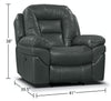 Leo 41" Leather-Look Fabric Power Reclining Chair - Grey | Fauteuil à inclinaison électrique Leo de 41 po en tissu d’apparence cuir - gris