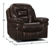 Leo 41" Leather-Look Fabric Power Reclining Chair - Walnut Brown | Fauteuil à inclinaison électrique Leo de 41 po en tissu d’apparence cuir - brun noyer
