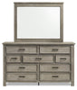 Levi Bedroom Dresser Mirror, Wood - Drift Grey | Miroir de commode de chambre à coucher Levi en bois - gris bois de grève