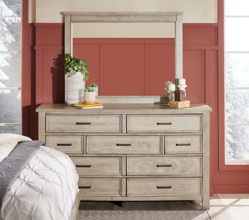 Levi Bedroom 9-Drawer Dresser, 67\"W x 38\"H, Wood - Drift Grey