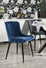 Lexi Dining Chair with Velvet-Look Fabric, Metal - Blue | Chaise de salle à manger Lexi en tissu d’apparence velours et en métal - bleue