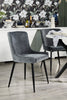 Lexi Dining Chair with Velvet-Look Fabric, Metal - Grey | Chaise de salle à manger Lexi en tissu d’apparence velours et en métal - grise
