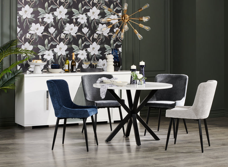 Lexi Dining Chair with Velvet-Look Fabric, Metal - Taupe