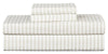 Striped 4-Piece King Cotton Sheet Set - Light Grey | Ensemble de draps Striped de 4 pièces en coton pour très grand lit - gris clair