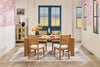 Lotus Dining Chair with Polyester Fabric, Wood, Slat-back - Natural | Chaise de salle à manger Lotus en tissu de polyester et bois avec dossier à lattes - naturelle