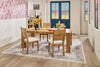 Lotus Dining Chair with Polyester Fabric, Wood, Slat-back - Natural | Chaise de salle à manger Lotus en tissu de polyester et bois avec dossier à lattes - naturelle