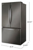 LG 36" 27 Cu. Ft. Counter-Depth French Door Refrigerator - PrintProof™ Black Stainless Steel - LRFLC2706D | Réfrigérateur LG de 36 po et de 27 pi3 de profondeur comptoir à portes françaises - acier inoxydable noir PrintProofMC - LRFLC2706D