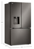LG 36" 26 Cu. Ft. French-Door Counter-Depth MAX™ Refrigerator - Smudge Proof Black Stainless Steel -… | Réfrigérateur LG de 26 pi³ et de 36 po à portes françaises de profondeur comptoir MAXMC - acier inox…