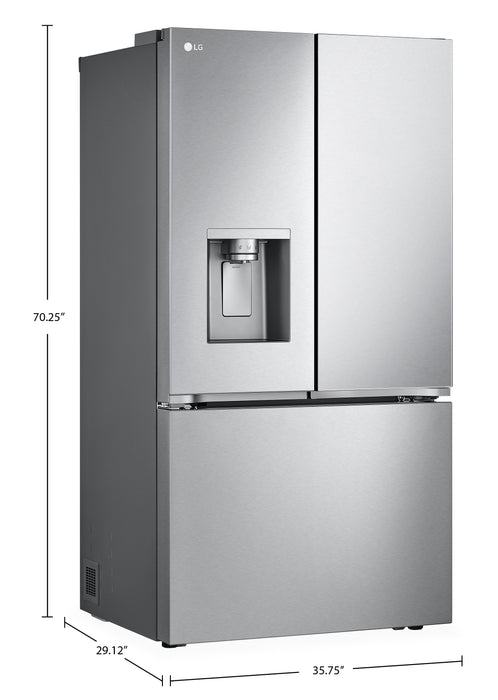 LG 36\" 26 Cu. Ft. French-Door Counter-Depth MAX™ Refrigerator - Smudge Proof Stainless Steel - LRYXC2606S