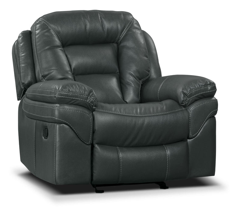 Leo 41\" Leather-Look Fabric Rocker Reclining Chair - Grey