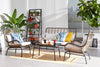 Maki 4-Piece Outdoor Patio Conversation Set with Loveseat, 2 Chairs & Glass Top Coffee Table - Hand-Woven Resin Wicker, UV & Weather Resistant - Natural | Ensemble de conversation Maki 4 pièces pour la terrasse