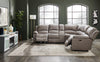 Marcel 6-Piece Genuine Leather Power Reclining Sectional with Storage Console and USB Port - Grey | Sofa sectionnel à inclinaison électrique Marcel 6 pièces en cuir véritable avec console de rangement et port USB - gris