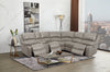 Marcel 6-Piece Genuine Leather Power Reclining Sectional with Storage Console and USB Port - Grey | Sofa sectionnel à inclinaison électrique Marcel 6 pièces en cuir véritable avec console de rangement et port USB - gris