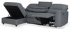 Meadow 2-Piece Left-Facing Chenille Fabric Power Reclining Sectional with Storage Chaise - Denim | Sofa sectionnel de gauche à inclinaison électrique Meadow 2 pièces en tissu de chenille avec fauteuil long de rangement - denim