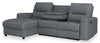 Meadow 2-Piece Left-Facing Chenille Fabric Power Reclining Sectional with Storage Chaise - Denim | Sofa sectionnel de gauche à inclinaison électrique Meadow 2 pièces en tissu de chenille avec fauteuil long de rangement - denim