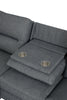 Meadow 2-Piece Left-Facing Chenille Fabric Power Reclining Sectional with Storage Chaise - Denim | Sofa sectionnel de gauche à inclinaison électrique Meadow 2 pièces en tissu de chenille avec fauteuil long de rangement - denim