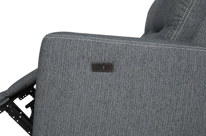Meadow 2-Piece Left-Facing Chenille Fabric Power Reclining Sectional with Storage Chaise - Denim