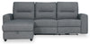 Meadow 2-Piece Left-Facing Chenille Fabric Power Reclining Sectional with Storage Chaise - Denim