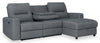 Meadow 2-Piece Right-Facing Chenille Fabric Power Reclining Sectional with Storage Chaise - Denim | Sofa sectionnel de droite à inclinaison électrique Meadow 2 pièces en tissu de chenille avec fauteuil long de rangement - denim