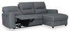 Meadow 2-Piece Right-Facing Chenille Fabric Power Reclining Sectional with Storage Chaise - Denim | Sofa sectionnel de droite à inclinaison électrique Meadow 2 pièces en tissu de chenille avec fauteuil long de rangement - denim