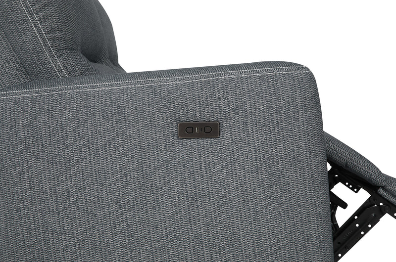Meadow 2-Piece Right-Facing Chenille Fabric Power Reclining Sectional with Storage Chaise - Denim