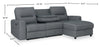 Meadow 2-Piece Right-Facing Chenille Fabric Power Reclining Sectional with Storage Chaise - Denim | Sofa sectionnel de droite à inclinaison électrique Meadow 2 pièces en tissu de chenille avec fauteuil long de rangement - denim
