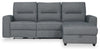 Meadow 2-Piece Right-Facing Chenille Fabric Power Reclining Sectional with Storage Chaise - Denim